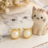 GOLD MINI CATS STUDS (PAIR)
