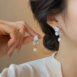 MOSS AGATE BUTTERFLY EARRINGS (PAIR)