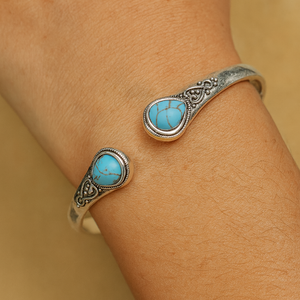 TURQUOISE BOHO BANGLE (ADJUSTABLE)