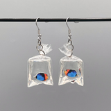 FISH IN BAG EARRINGS (PAIR)