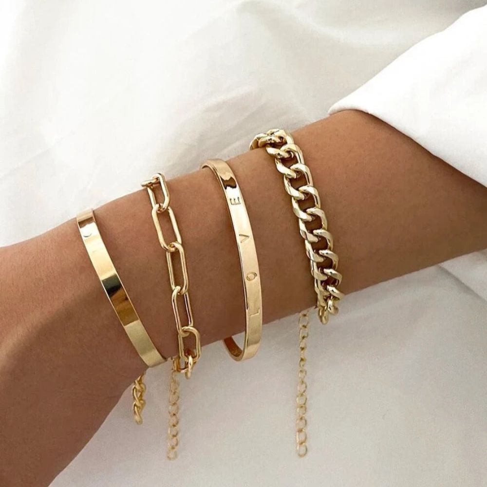 GILDED BRACELET SET (ADJUSTABLE)