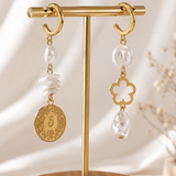 FIVE FLOWER ASYMMETRICAL EARRINGS (PAIR)