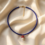 BEADED MUSHROOM NECKLACE