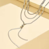 LONG Y HERRINGBONE NECKLACE