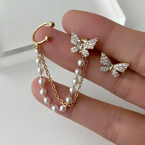 BUTTERFLY CHAIN EARRINGS (PAIR)