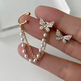 BUTTERFLY CHAIN EARRINGS (PAIR)