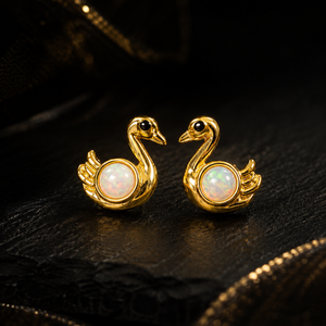 SWAN OPAL EARRINGS (PAIR)
