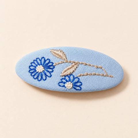 FLORAL EMBROIDERED HAIR CLIP