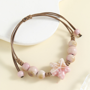 CERAMIC BEADED STAR BRACELET (ADJUSTABLE)
