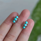 TURQUOISE HUGGIE HOOPS (PAIR)