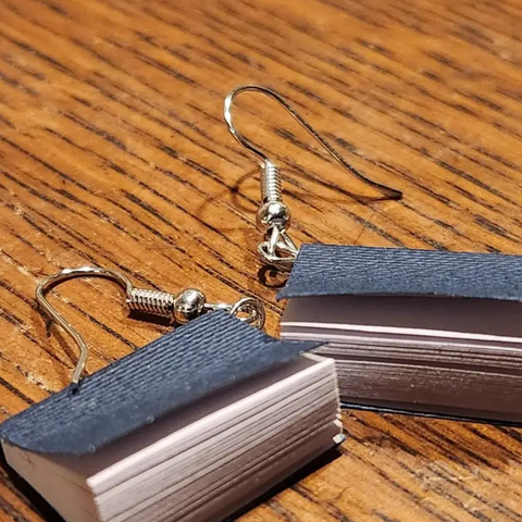 REALISTIC BOOK EARRINGS (PAIR)