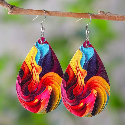 COLORFUL TEARDROP EARRINGS (PAIR)