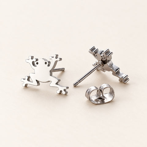 TINY FROG EARRINGS (PAIR)