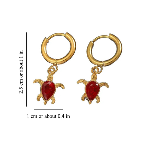 TURTLE HUGGIE EARRINGS (PAIR)