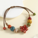 CERAMIC BEADED STAR BRACELET (ADJUSTABLE)