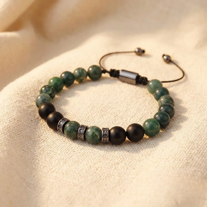 JADE & BLACK ONYX BRACELET (ADJUSTABLE)