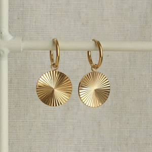 SUN DROP HOOP EARRINGS (PAIR)