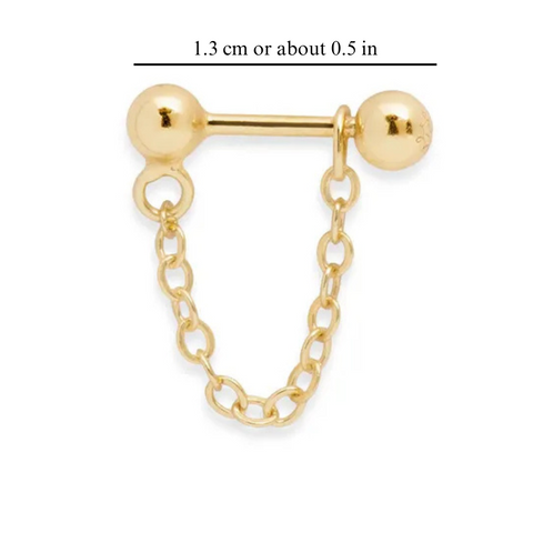 LINK CHAIN HELIX EARRINGS (PAIR)
