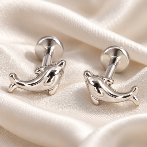 TINY DOLPHIN STUDS (PAIR)