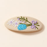 FLORAL EMBROIDERED HAIR CLIP