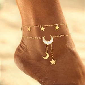 OPAL MOON PHASES ANKLET (ADJUSTABLE)