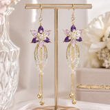 PURPLE FLOWER EARRINGS (PAIR)