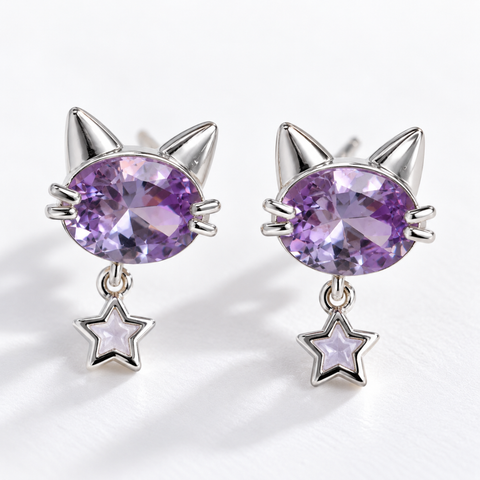 STAR CAT EARRINGS (PAIR)