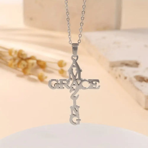 AMAZING GRACE CROSS NECKLACE