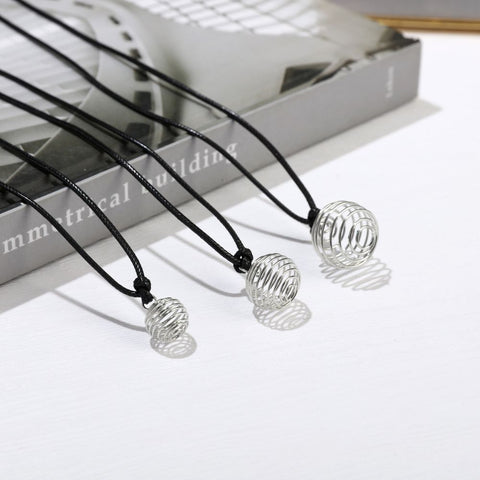 SPIRAL CAGE PENDANT NECKLACES