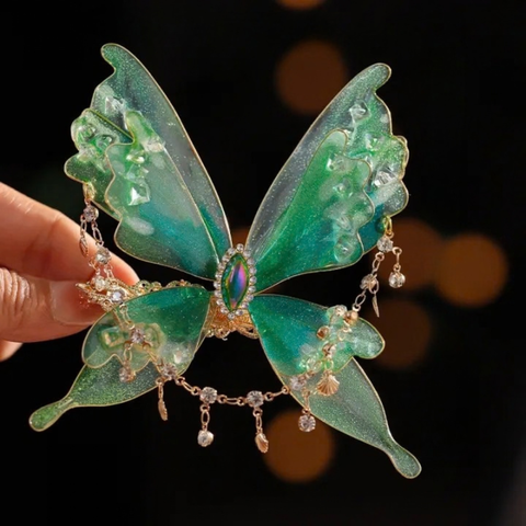 IRIDESCENT BUTTERFLY HAIR CLIP