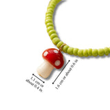 BEADED MUSHROOM NECKLACE