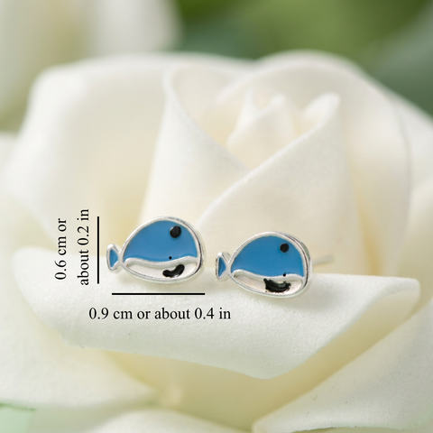 BLUE WHALE STUDS (PAIR)