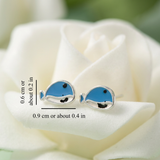 BLUE WHALE STUDS (PAIR)