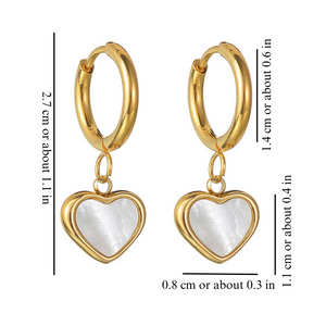 HEARTSTONE HUGGIE EARRINGS (PAIR)