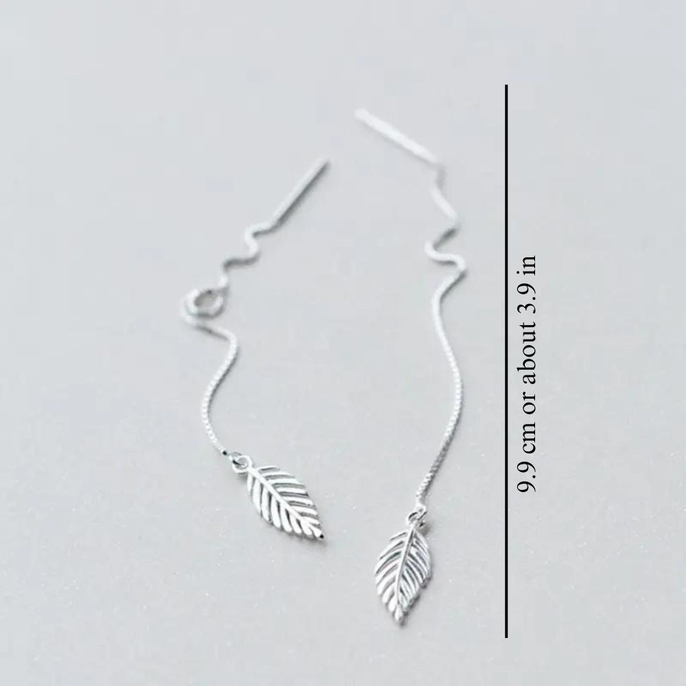 LEAF TASSEL THREADER EARRINGS (PAIR)