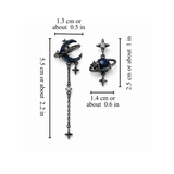 ASYMMETRIC MOON PLANET EARRINGS (PAIR)