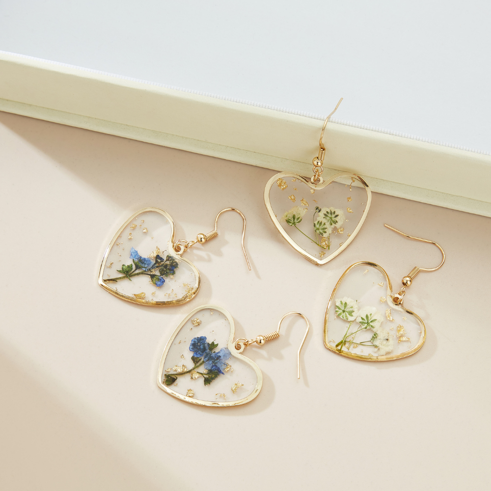 BLOSSOM HEART EARRINGS (PAIR)