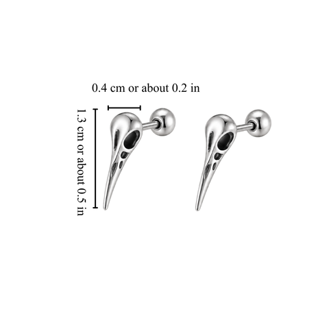 BIRD SKULL EARRINGS (PAIR)