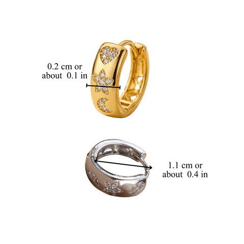 FLOWER HUGGIE HOOPS (PAIR)