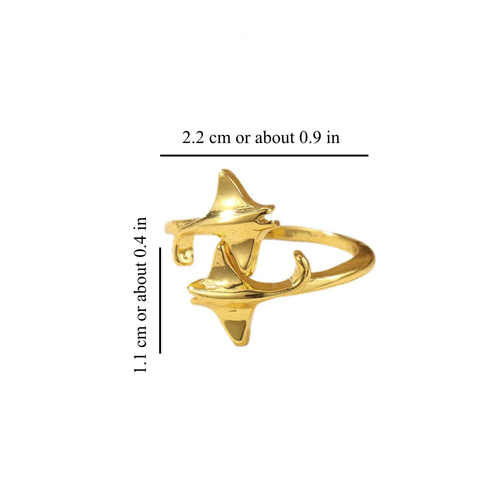 GOLD MANTA RAY RING (ADJUSTABLE)