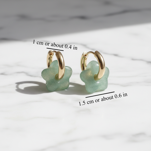 JADE FLOWER HOOPS (PAIR)