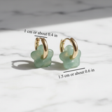 JADE FLOWER HOOPS (PAIR)
