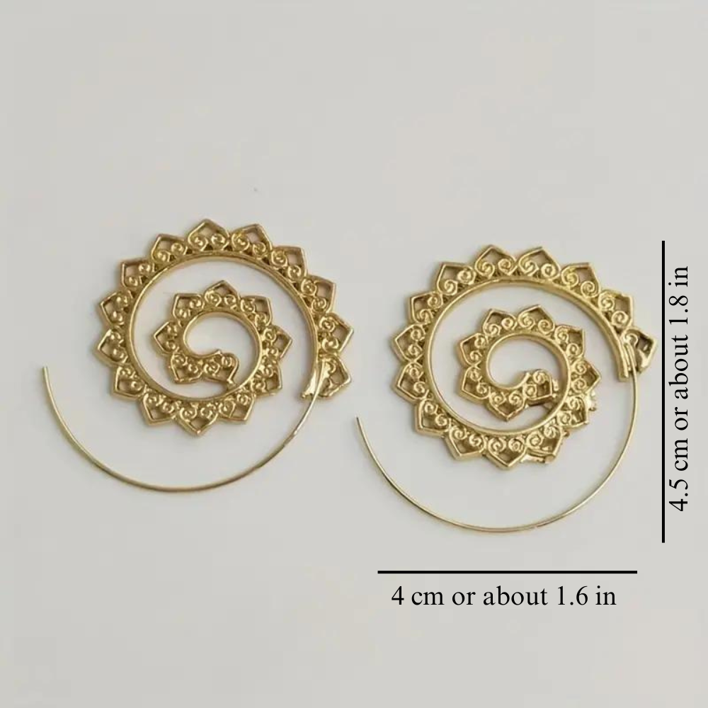 GRAND SPIRAL HEART EARRINGS (PAIR)