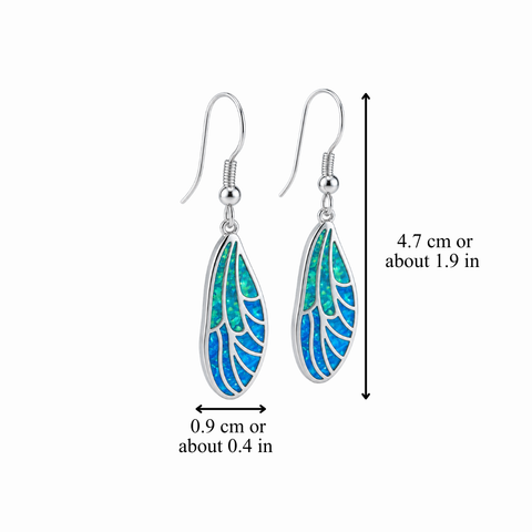 OPAL DRAGONFLY WING EARRINGS (PAIR)