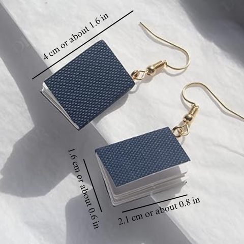 REALISTIC BOOK EARRINGS (PAIR)