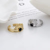 SUN AND ONYX RING (ADJUSTABLE)