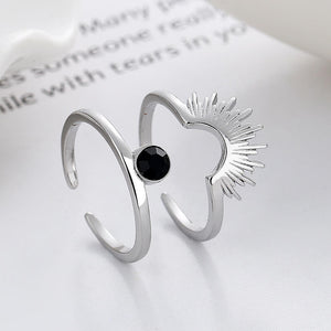 SUN AND ONYX RING (ADJUSTABLE)
