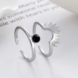 SUN AND ONYX RING (ADJUSTABLE)