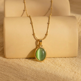 JADE OVAL PENDANT NECKLACE