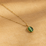 JADE OVAL PENDANT NECKLACE